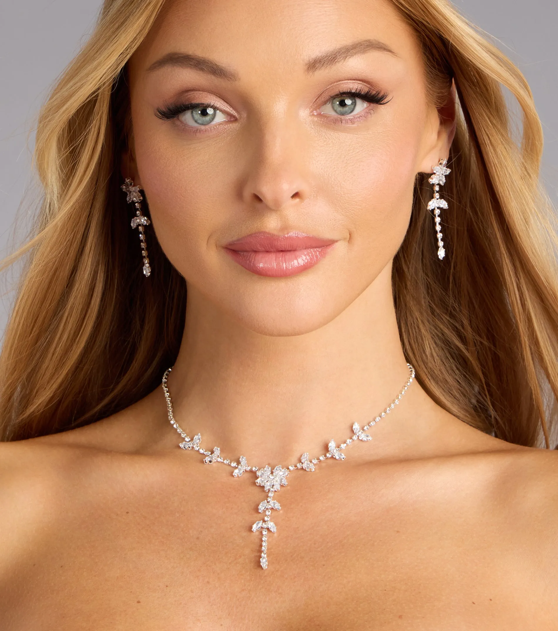Starlet Bloom Rhinestone Necklace And Earrings Set sold by Windsor product image thumbnail 2