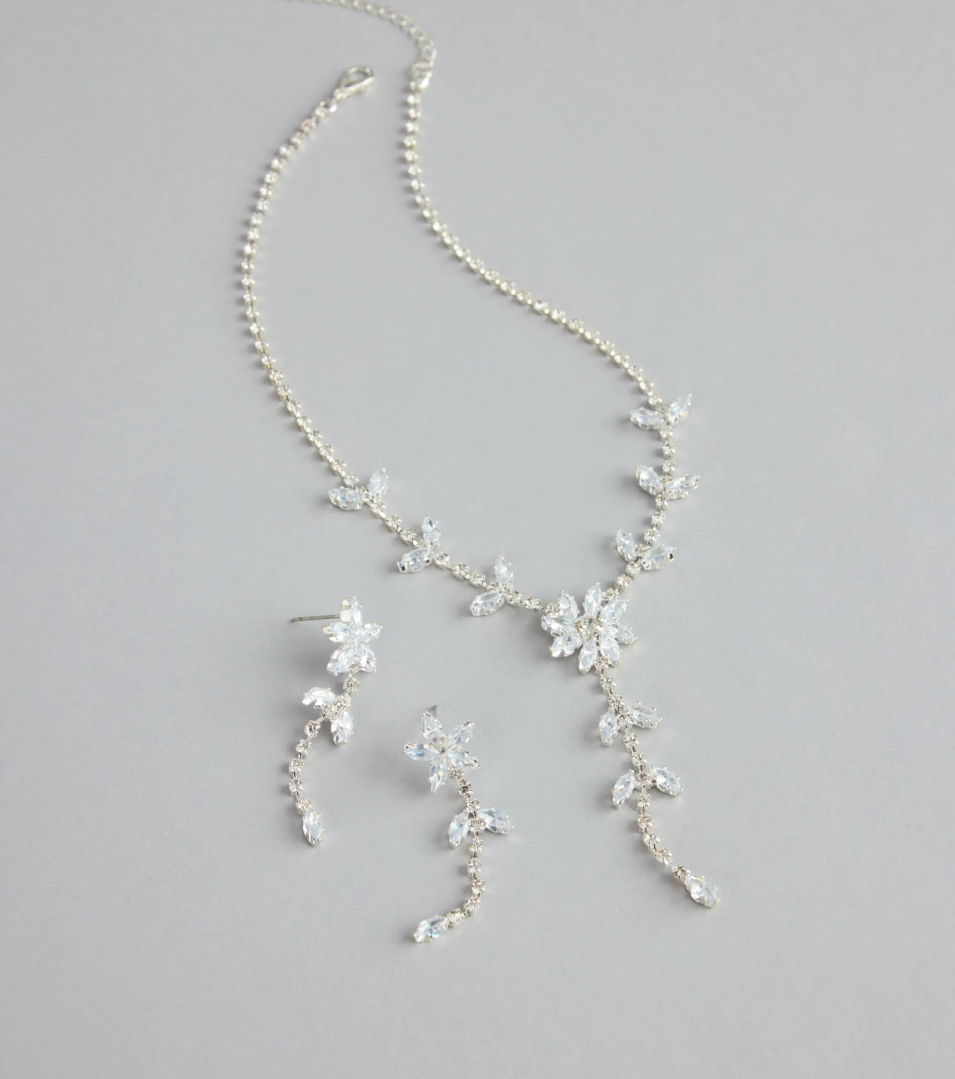 Starlet Bloom Rhinestone Necklace And Earrings Set sold by Windsor product image thumbnail 3