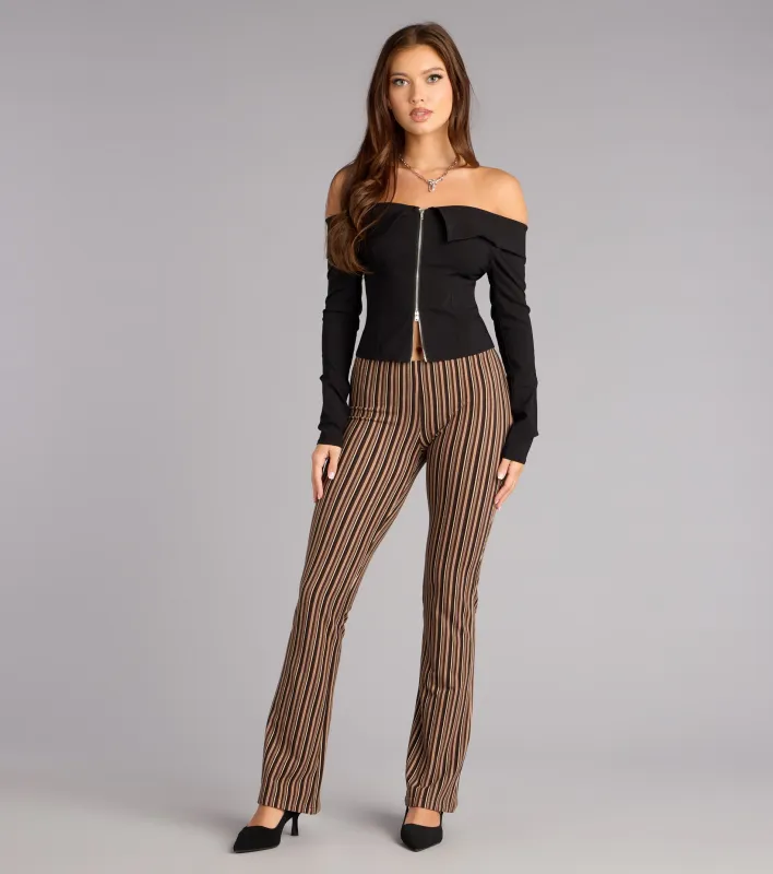 Retro Remix Striped Flare Pants sold by Windsor