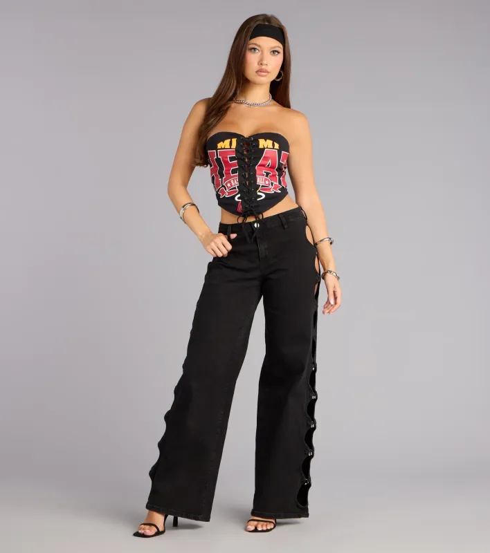 Main Character Mid-Rise Cutout Jeans sold by Windsor