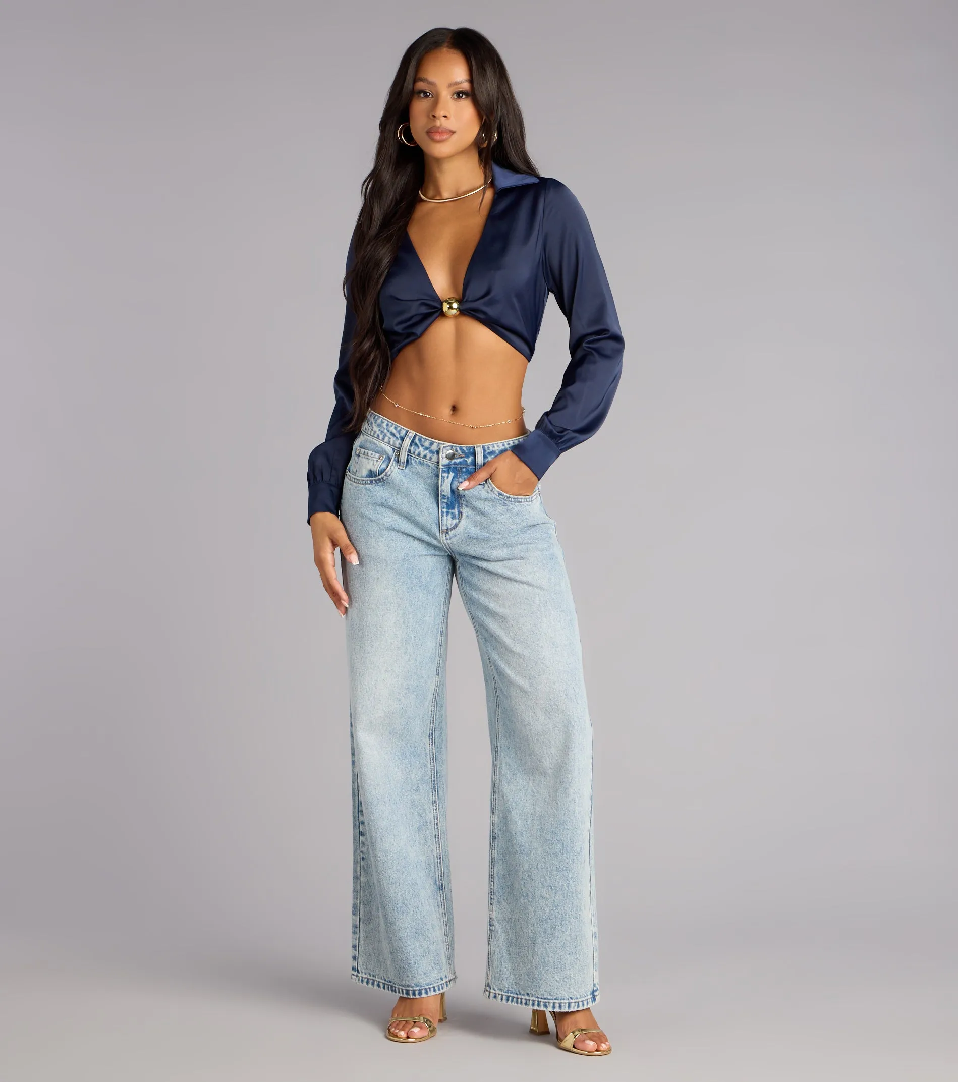 Glamour Hour Satin Crop Top sold by Windsor product image thumbnail 3
