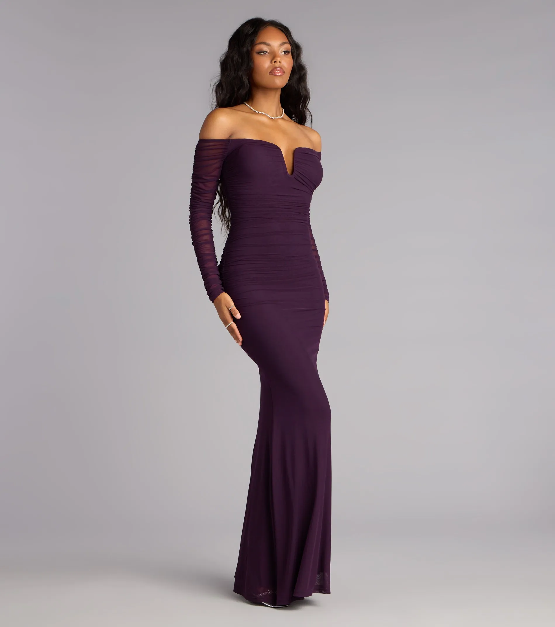 Marla Mesh Off-The-Shoulder Formal Dress sold by Windsor product image thumbnail 4