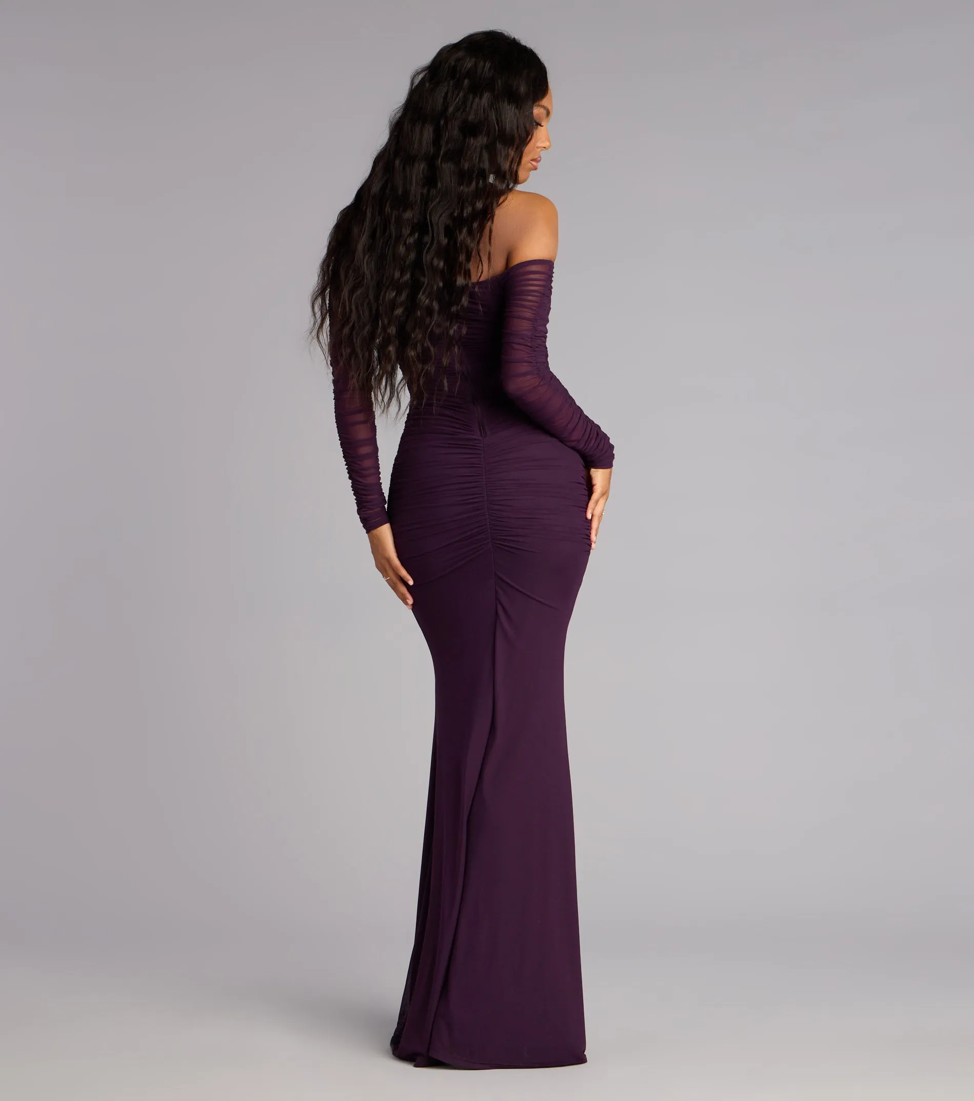 Marla Mesh Off-The-Shoulder Formal Dress sold by Windsor product image thumbnail 2