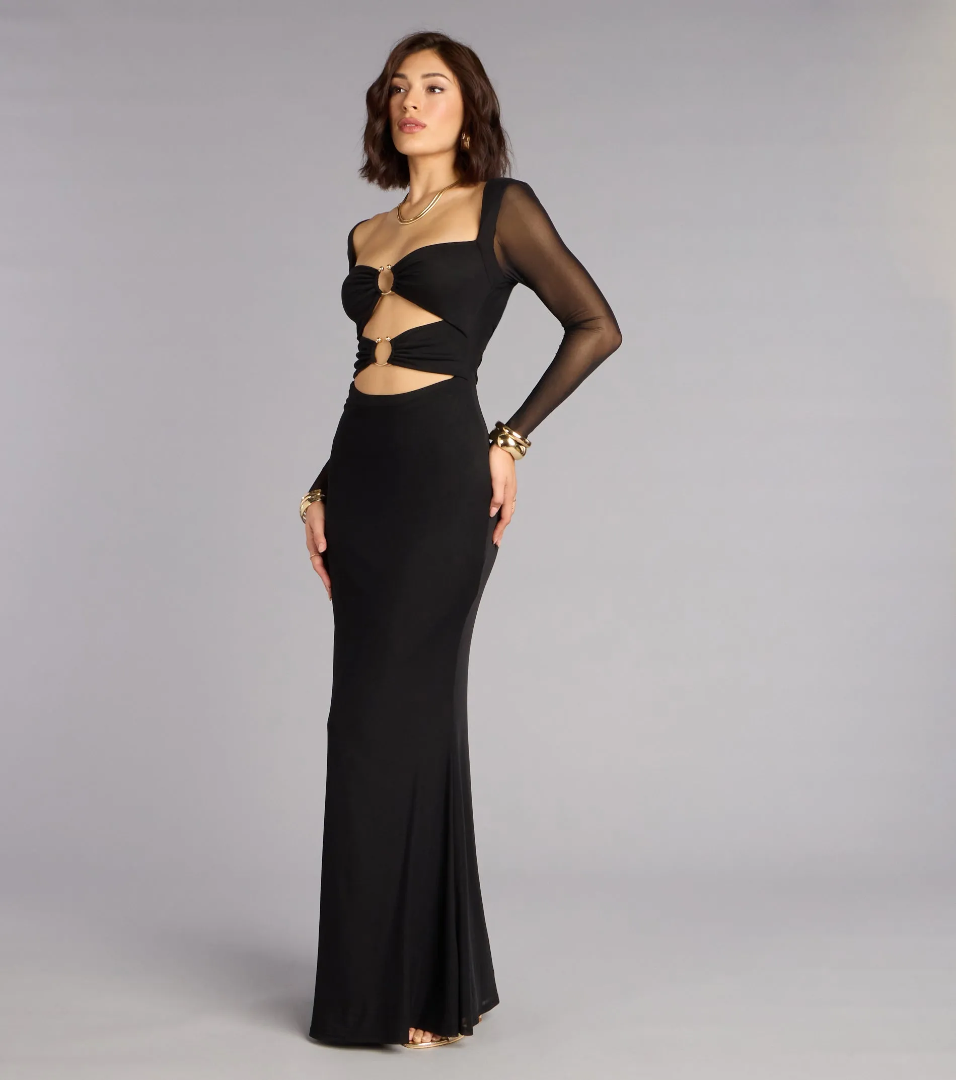 Celeste Mesh Cutout Mermaid Formal Dress sold by Windsor product image thumbnail 4