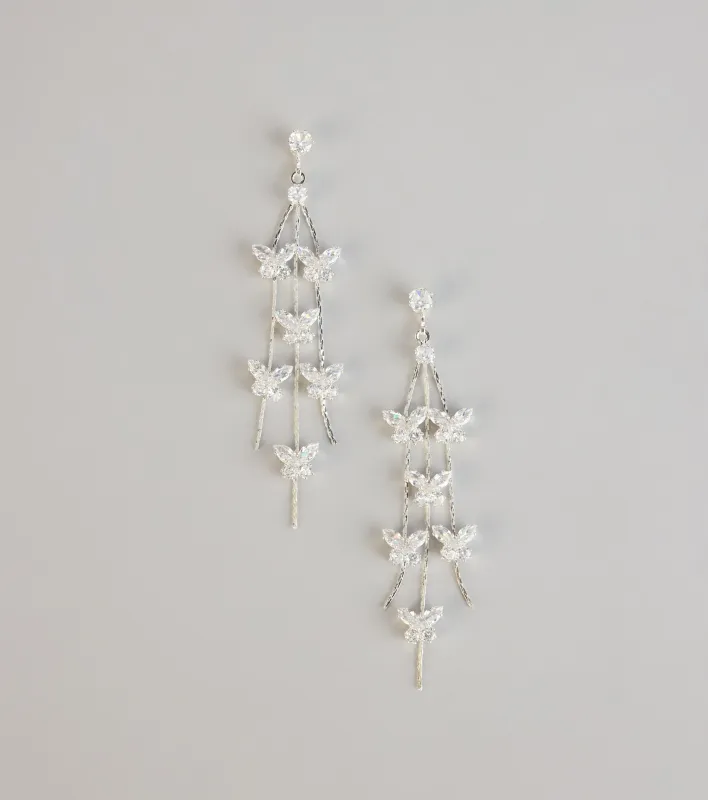 Wing It Butterfly Cubic Zirconia Earrings sold by Windsor
