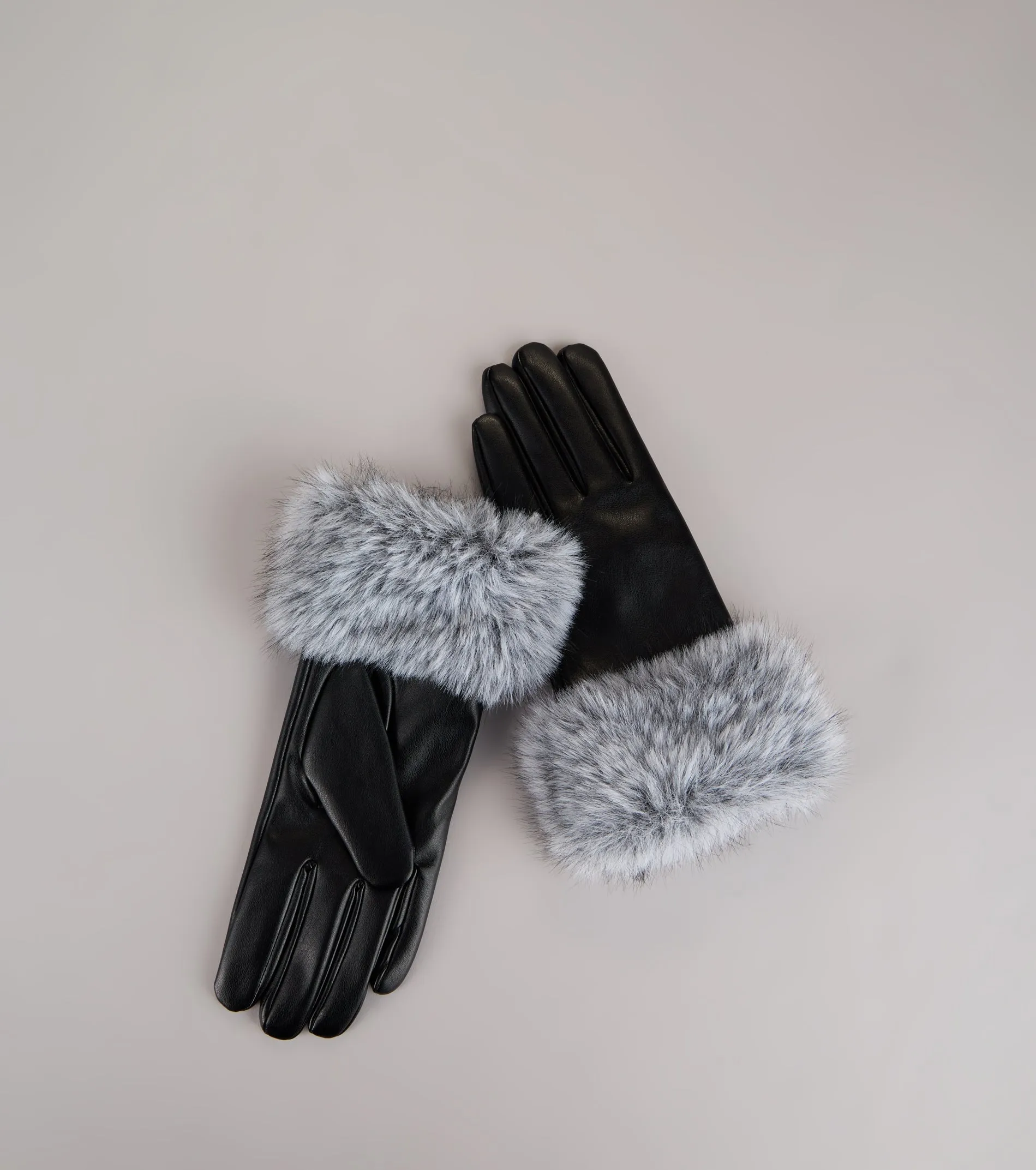 Stay Chic Faux Fur Trim Faux Leather Gloves sold by Windsor