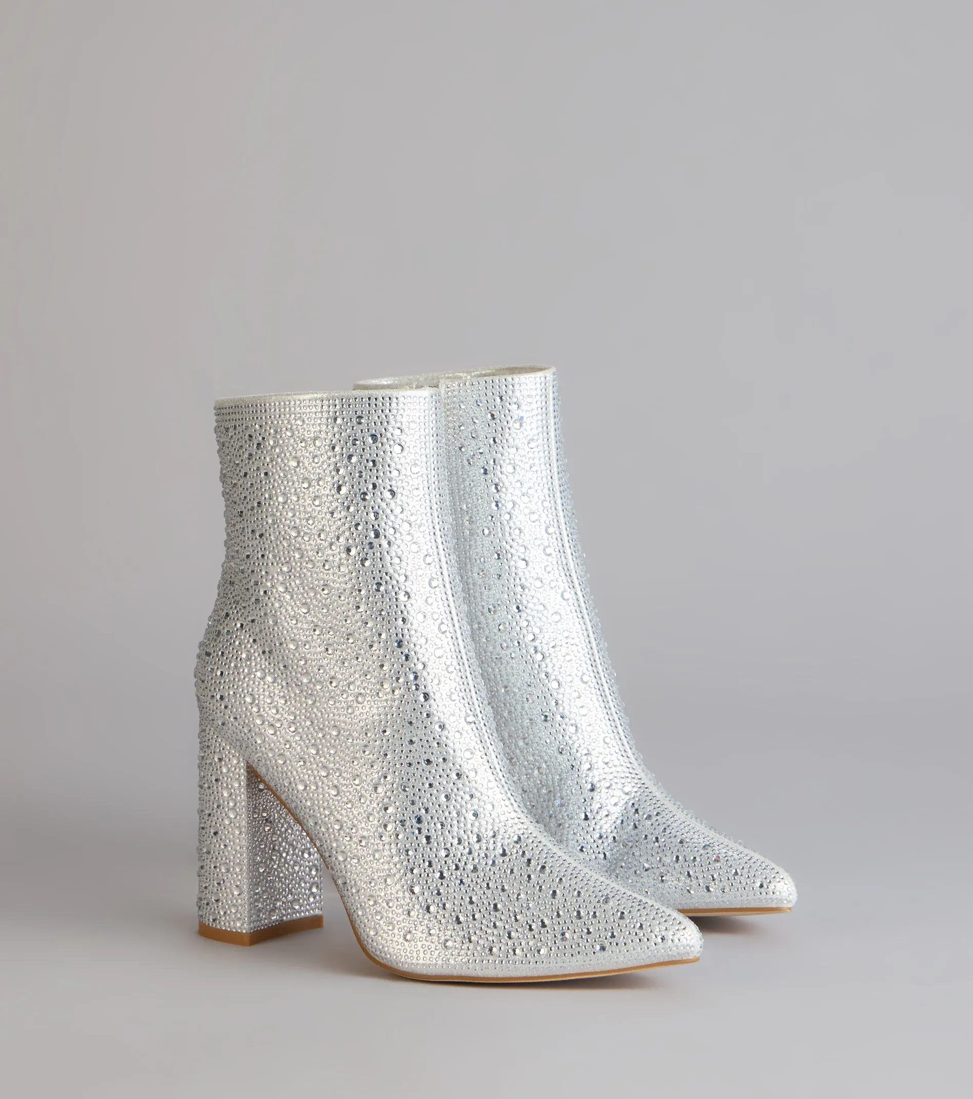 Starstruck Rhinestone Block Heel Booties sold by Windsor