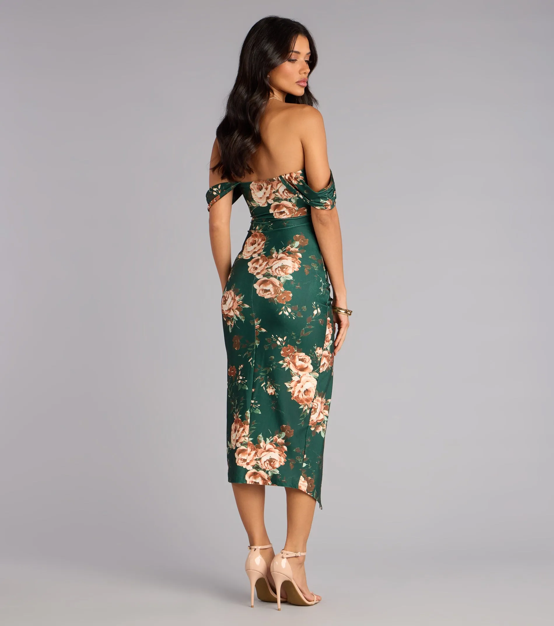 Floral Whispers Off-The-Shoulder Midi Dress sold by Windsor product image thumbnail 2