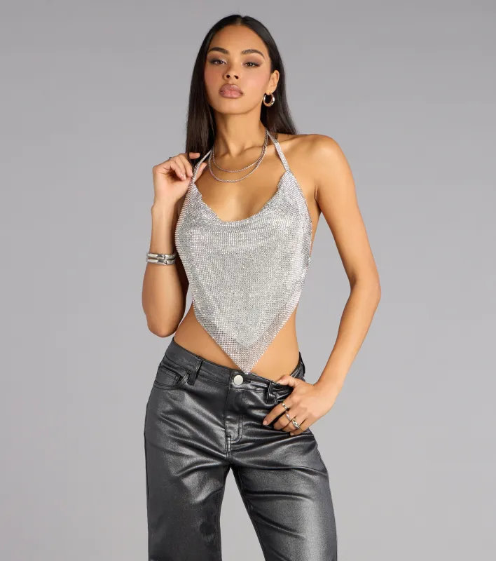 Spark Intentions Rhinestone Crop Top sold by Windsor