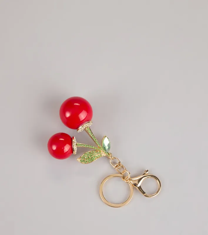 Very Cherry Rhinestone Charm Keychain sold by Windsor