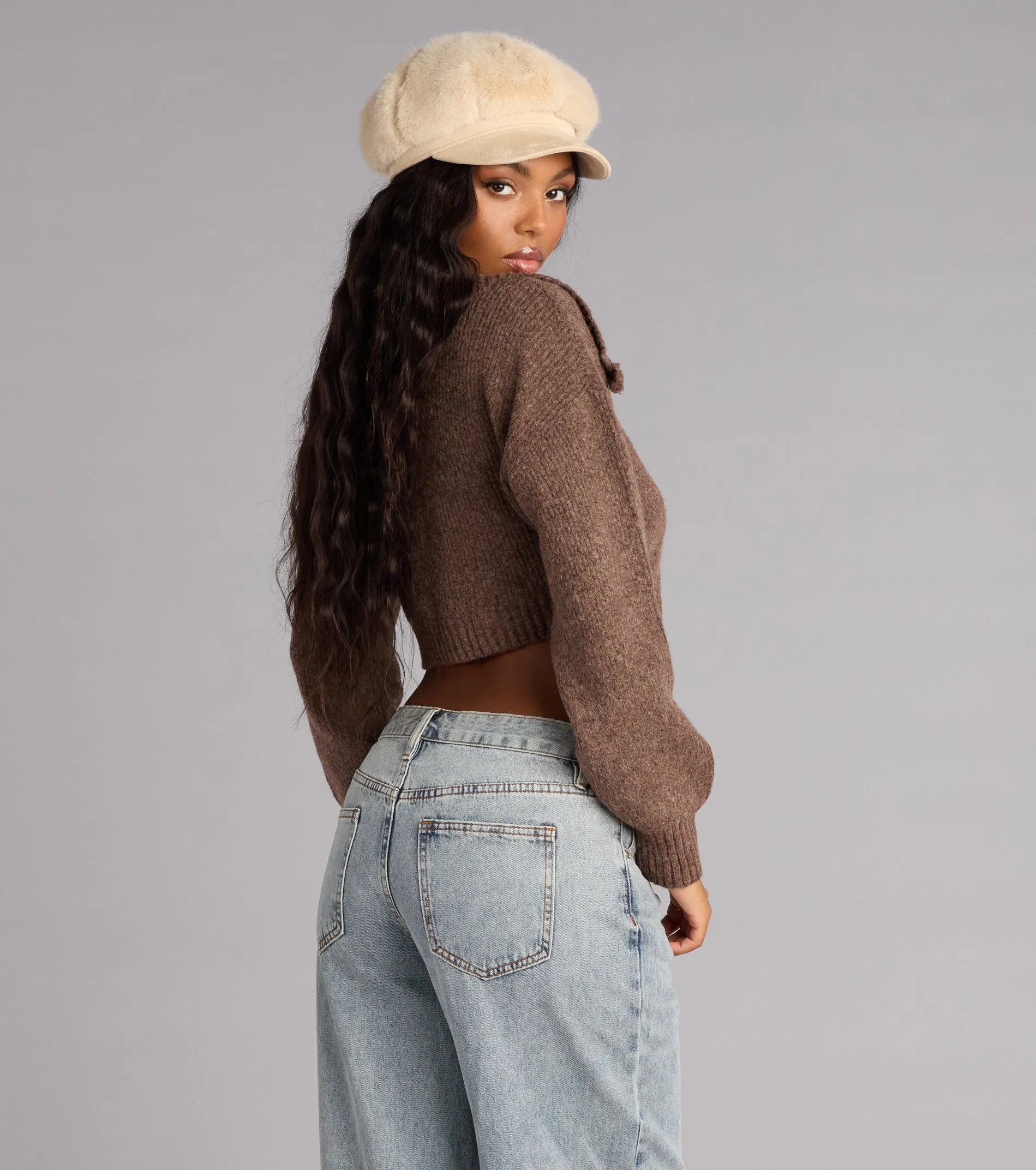 Cuddle Season Crop Sweater sold by Windsor product image thumbnail 2