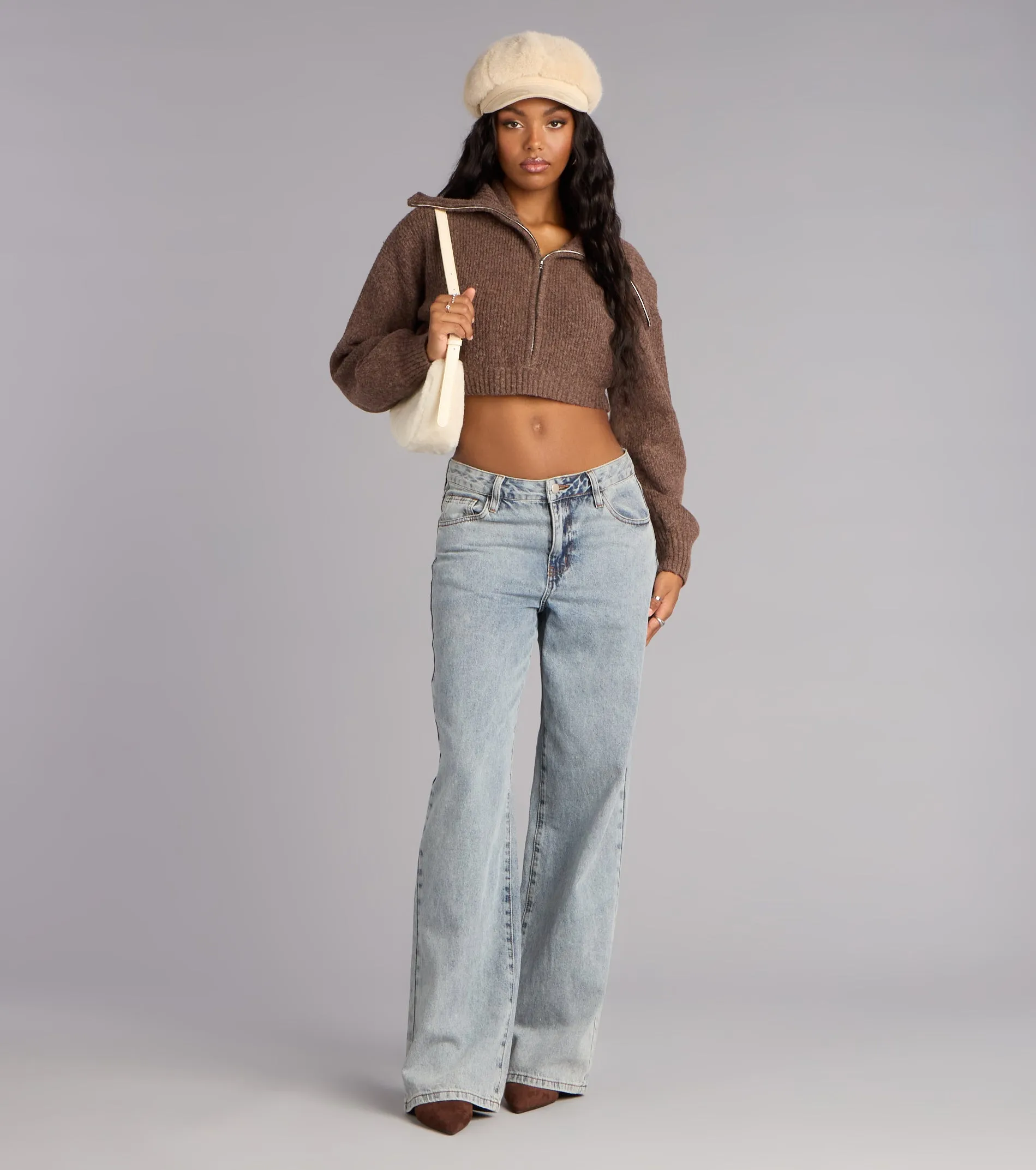 Cuddle Season Crop Sweater sold by Windsor product image thumbnail 3
