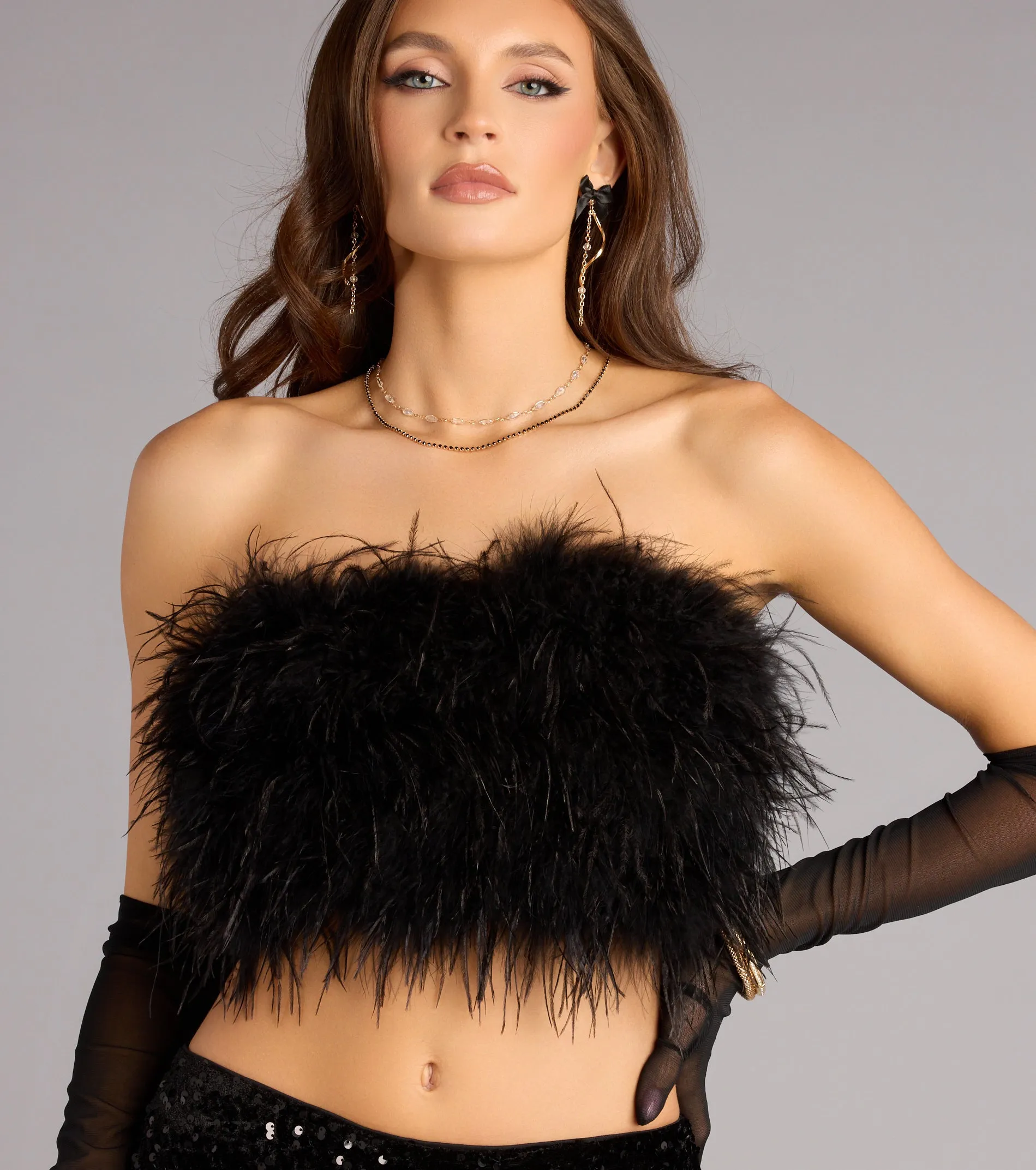 Feather Affair Tube Top sold by Windsor product image thumbnail 4