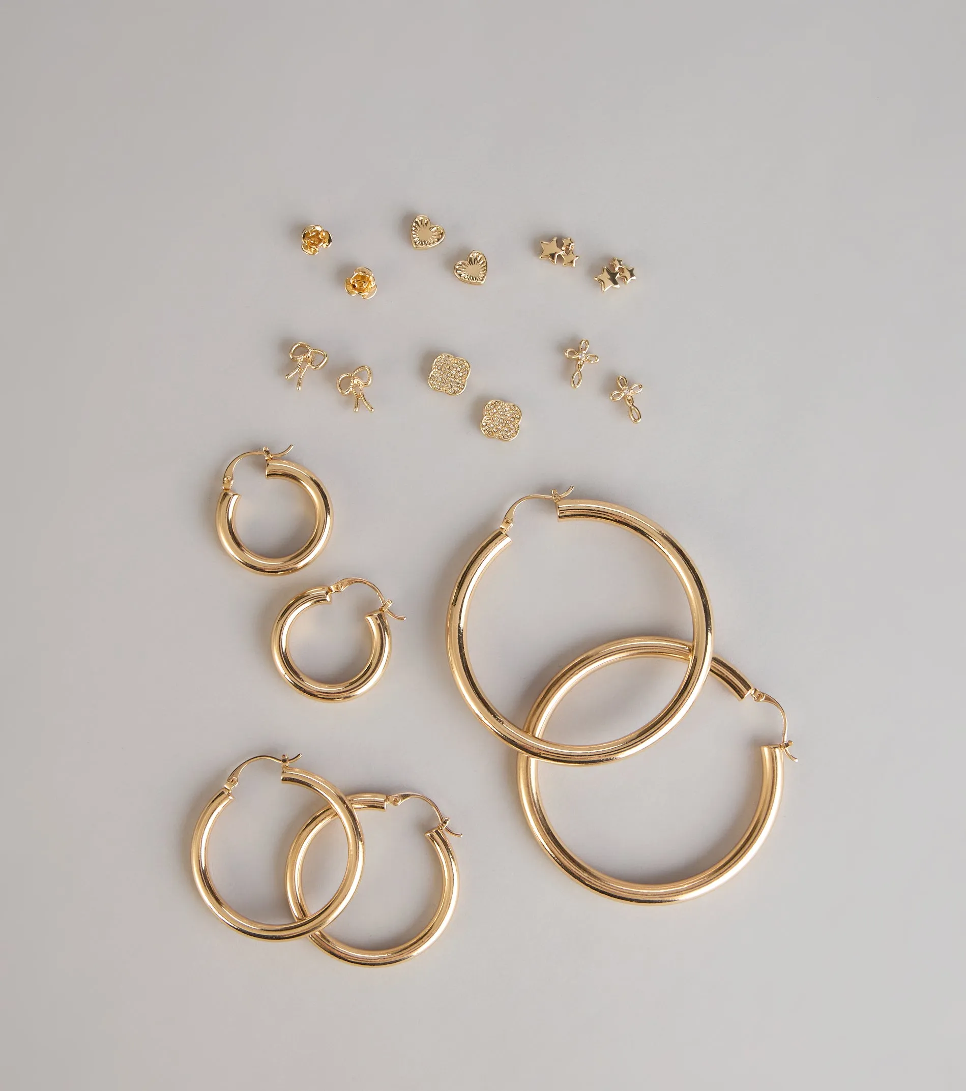 Infinite Style Stud And Hoop Earrings Set sold by Windsor