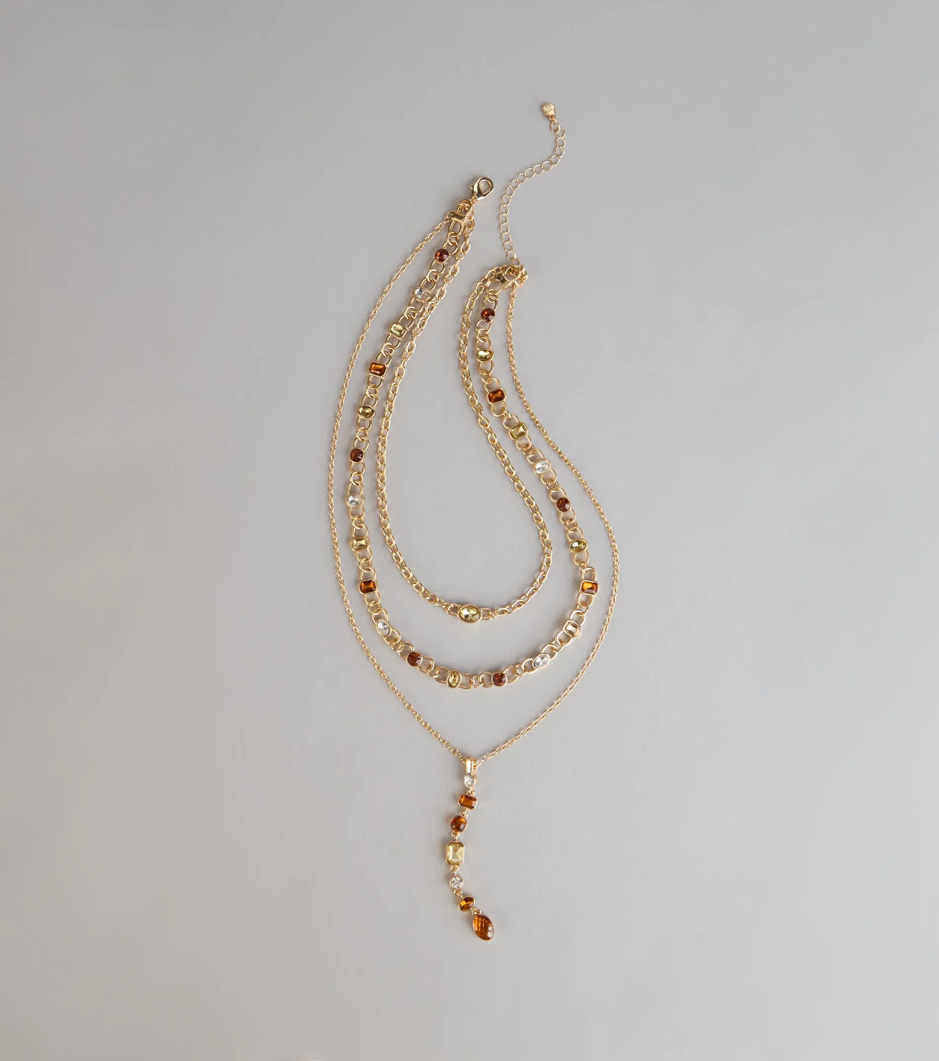 Stacked And Stunning Stone Lariat Necklace sold by Windsor