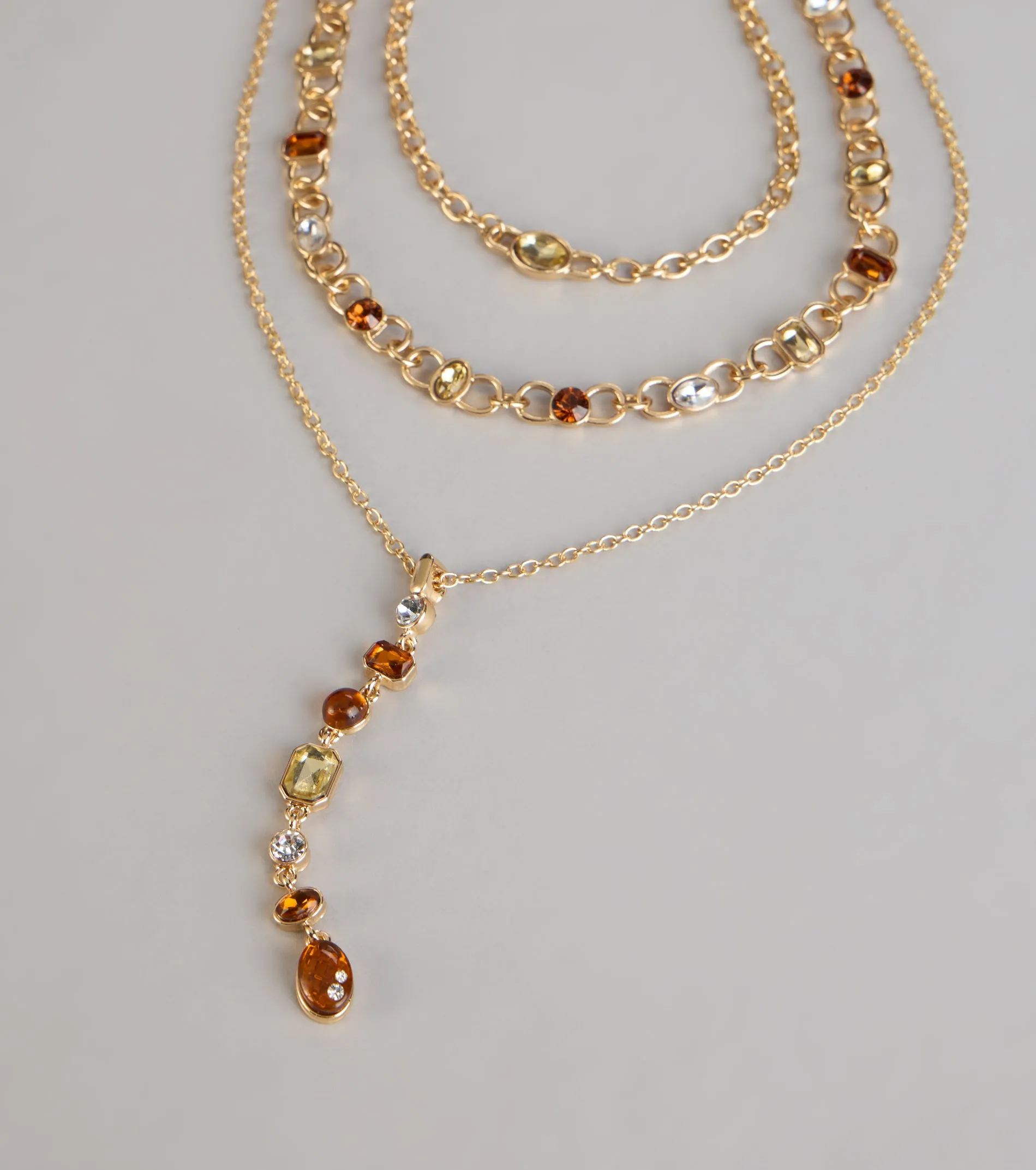 Stacked And Stunning Stone Lariat Necklace sold by Windsor product image thumbnail 3