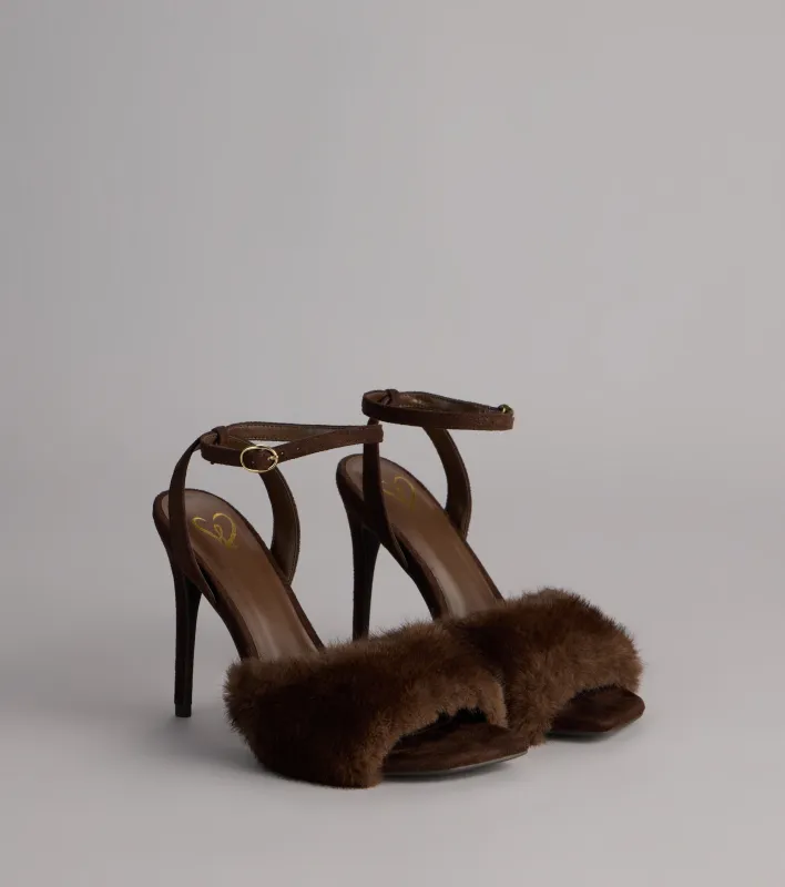 Fluff Talk Faux Suede Stiletto Heels sold by Windsor