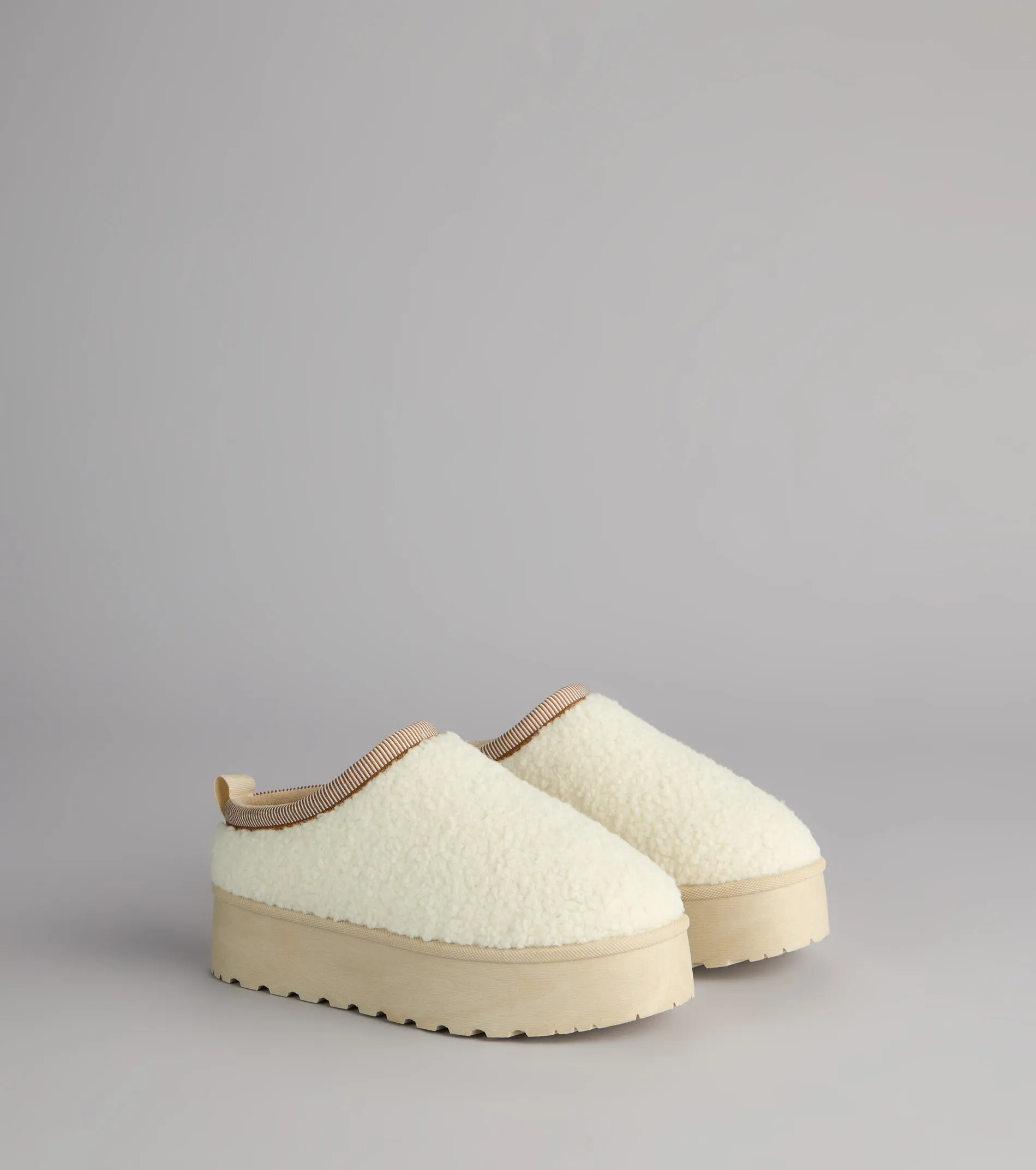 Cloud Club Faux Sherpa Platform Slippers sold by Windsor