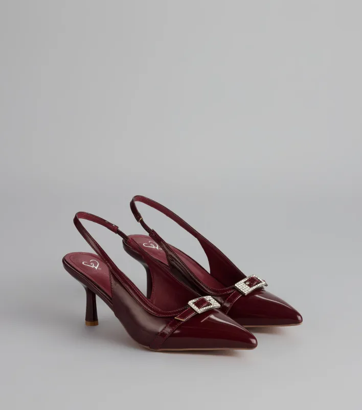 Glam Code Patent Slingback Heels sold by Windsor