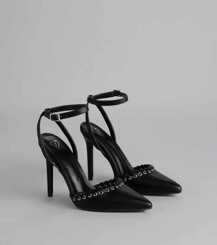 On Point Whipstitch Stiletto Heels sold by Windsor