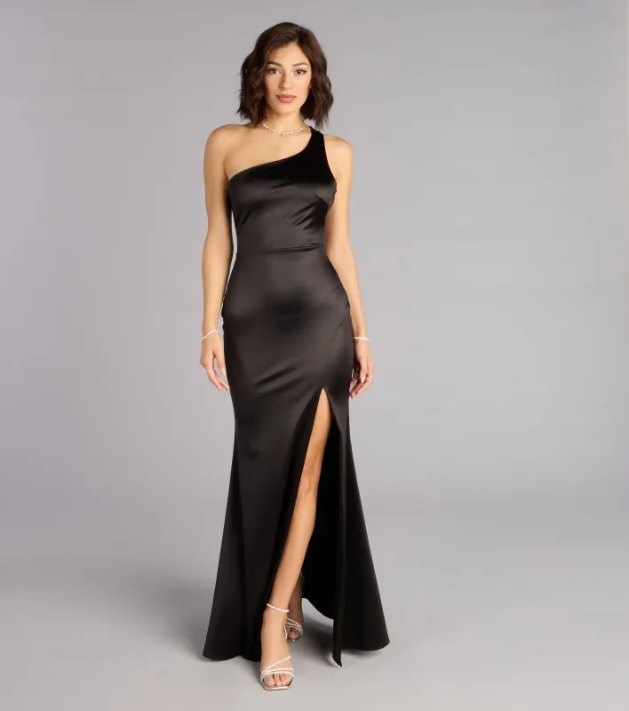 Willow Satin One-Shoulder Formal Dress sold by Windsor