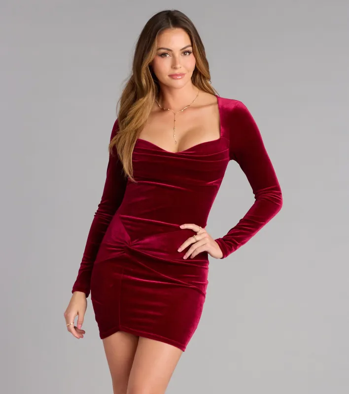 Love Language Velvet Long Sleeve Mini Dress sold by Windsor
