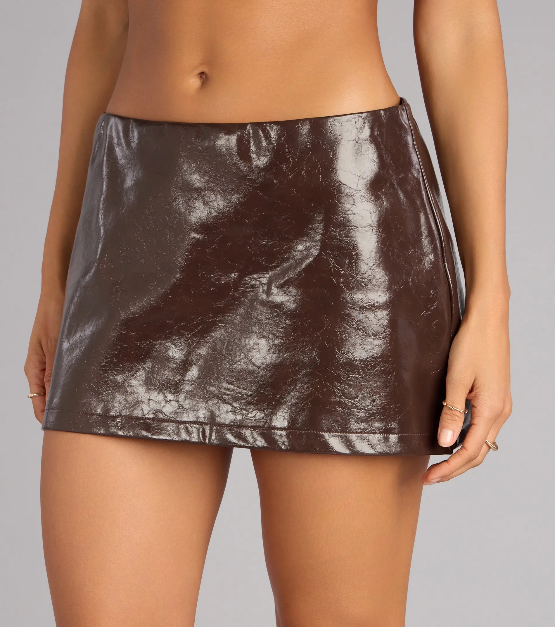 Statement Season Faux Leather Mini Skort sold by Windsor product image thumbnail 4