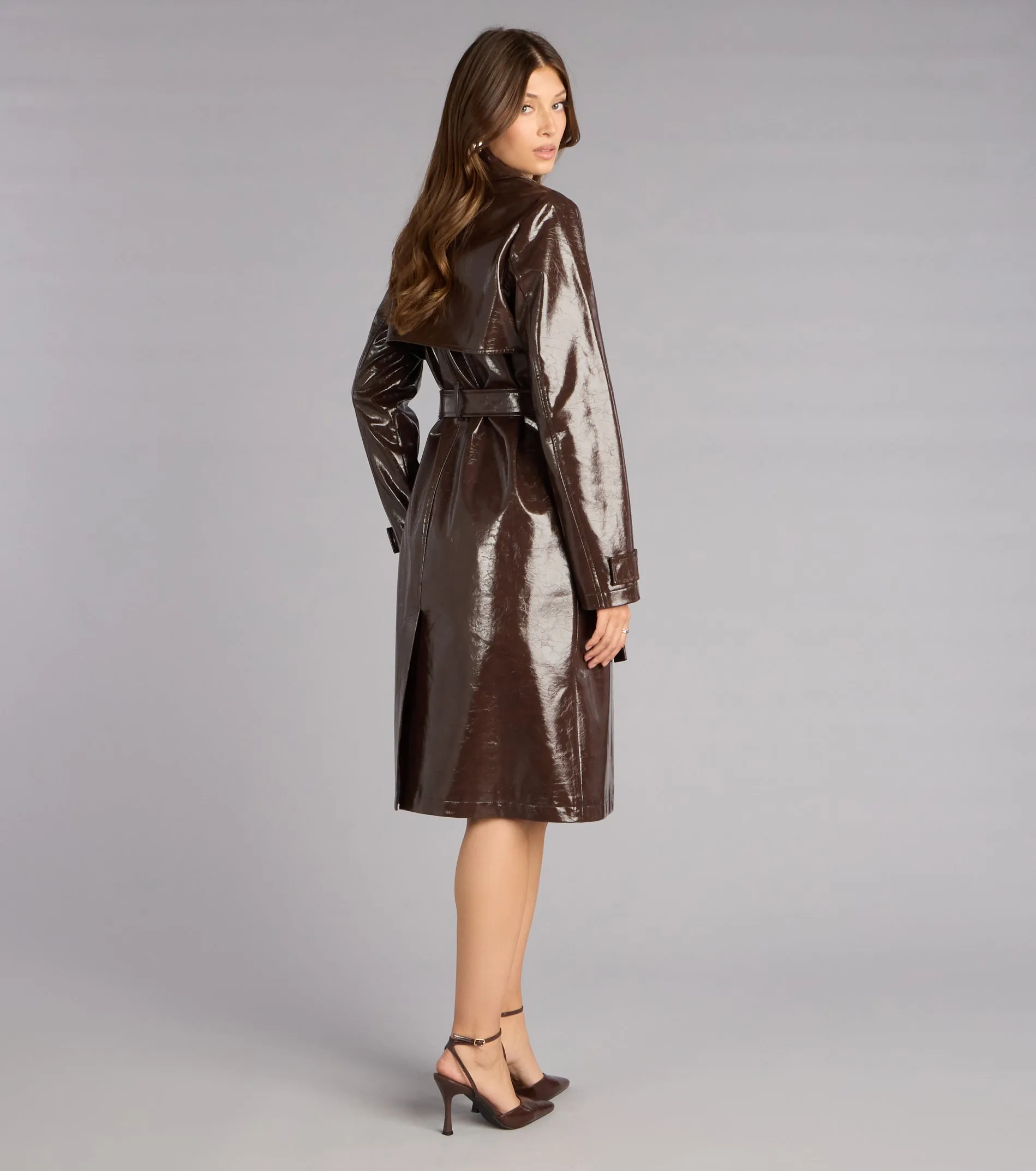Statement Season Faux Leather Trench Coat sold by Windsor product image thumbnail 2