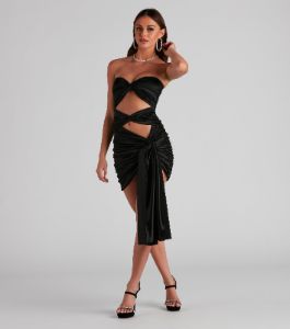 Silky Stunner Mini Dress With Sash sold by Windsor