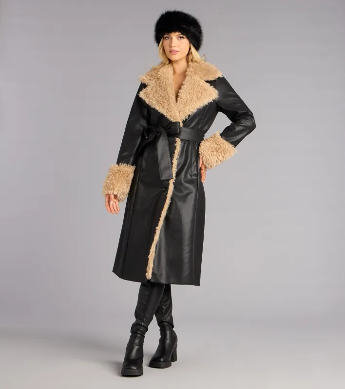 Wrapped in Drama Faux Leather Trench Coat sold by Windsor