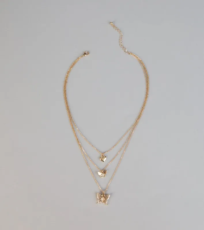 Flutter And Glow Layered Necklace sold by Windsor