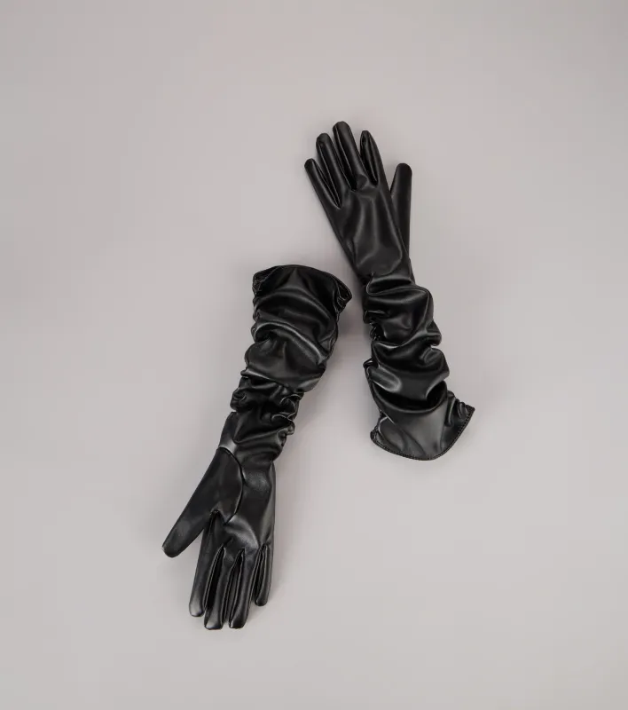 All Drama Faux Leather Opera Gloves sold by Windsor