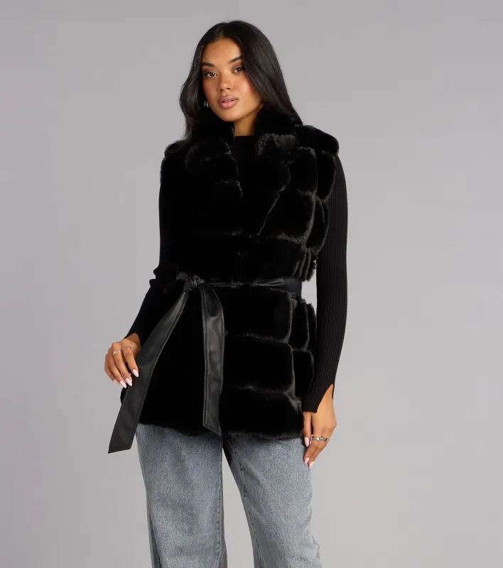 Luxe Lineup Faux Fur Vest sold by Windsor