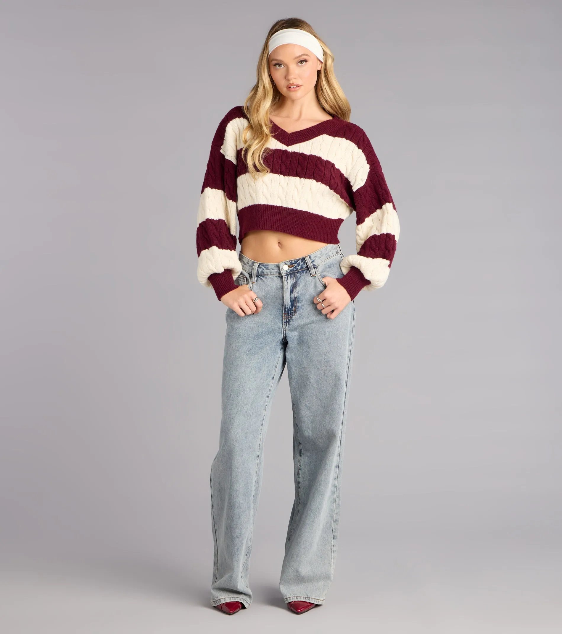 Chill Prep Striped V-Neck Sweater sold by Windsor product image thumbnail 3