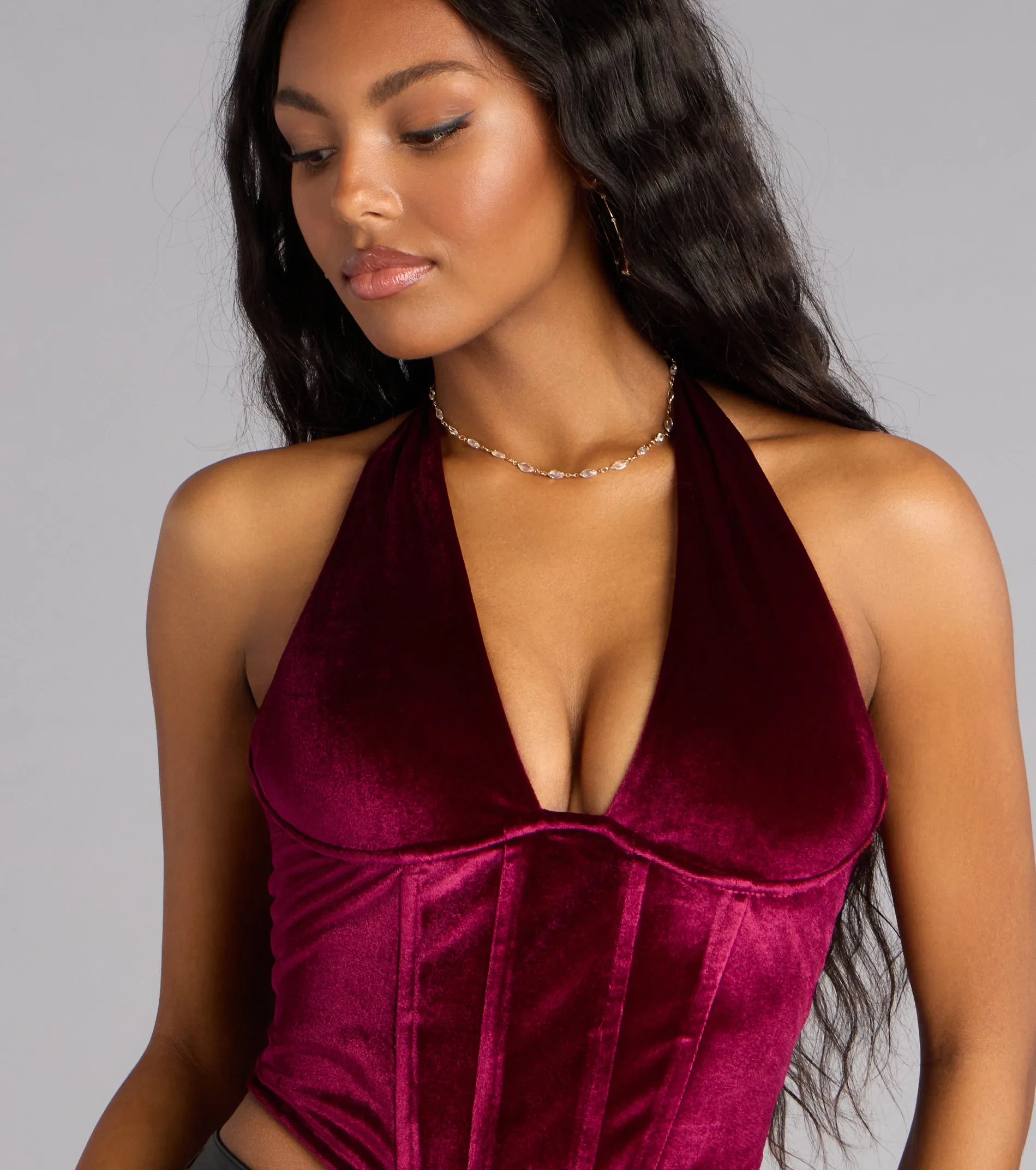 Velvet Crush Halter Bustier Top sold by Windsor product image thumbnail 4