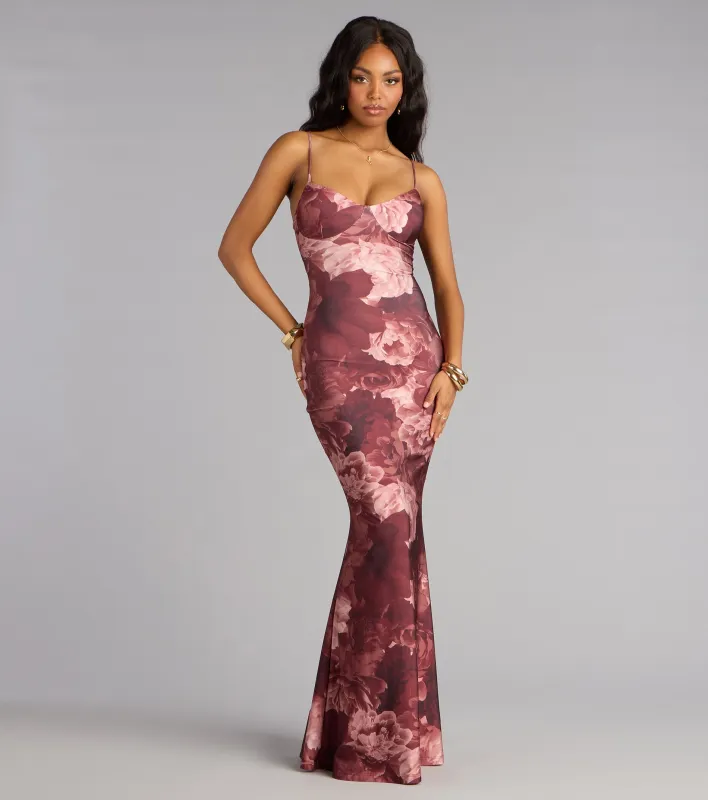 Leanne Floral Lace-Up Mermaid Dress sold by Windsor