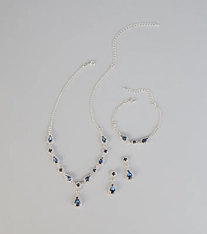 Sapphire Shine Necklace And Earrings Set sold by Windsor