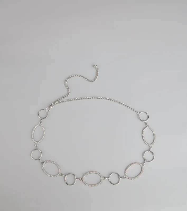 Glow Theory Rhinestone Oval Belt sold by Windsor