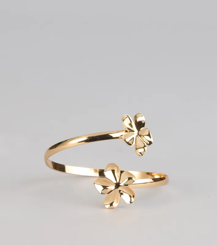 Golden Bloom Flower Arm Cuff sold by Windsor