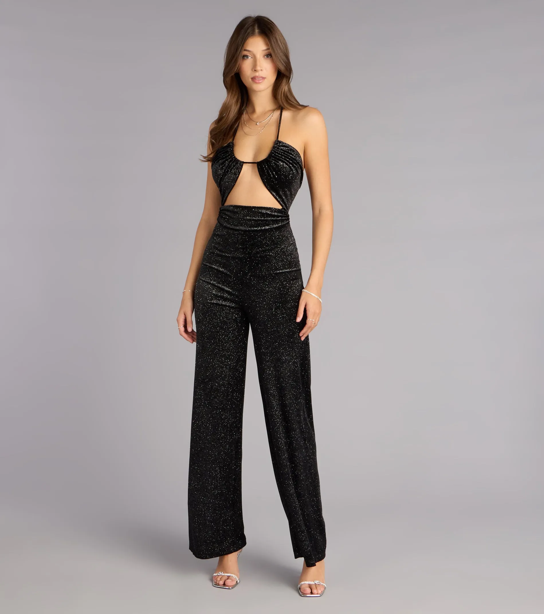 Moonlit Velvet Halter Jumpsuit sold by Windsor