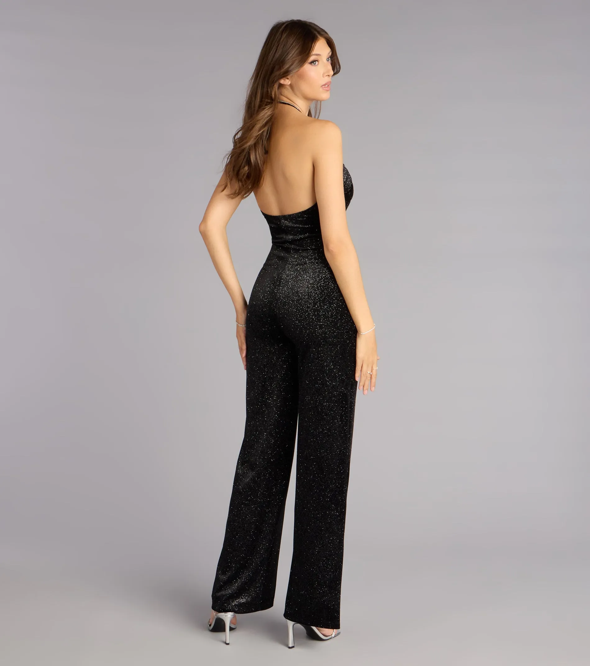 Moonlit Velvet Halter Jumpsuit sold by Windsor product image thumbnail 2