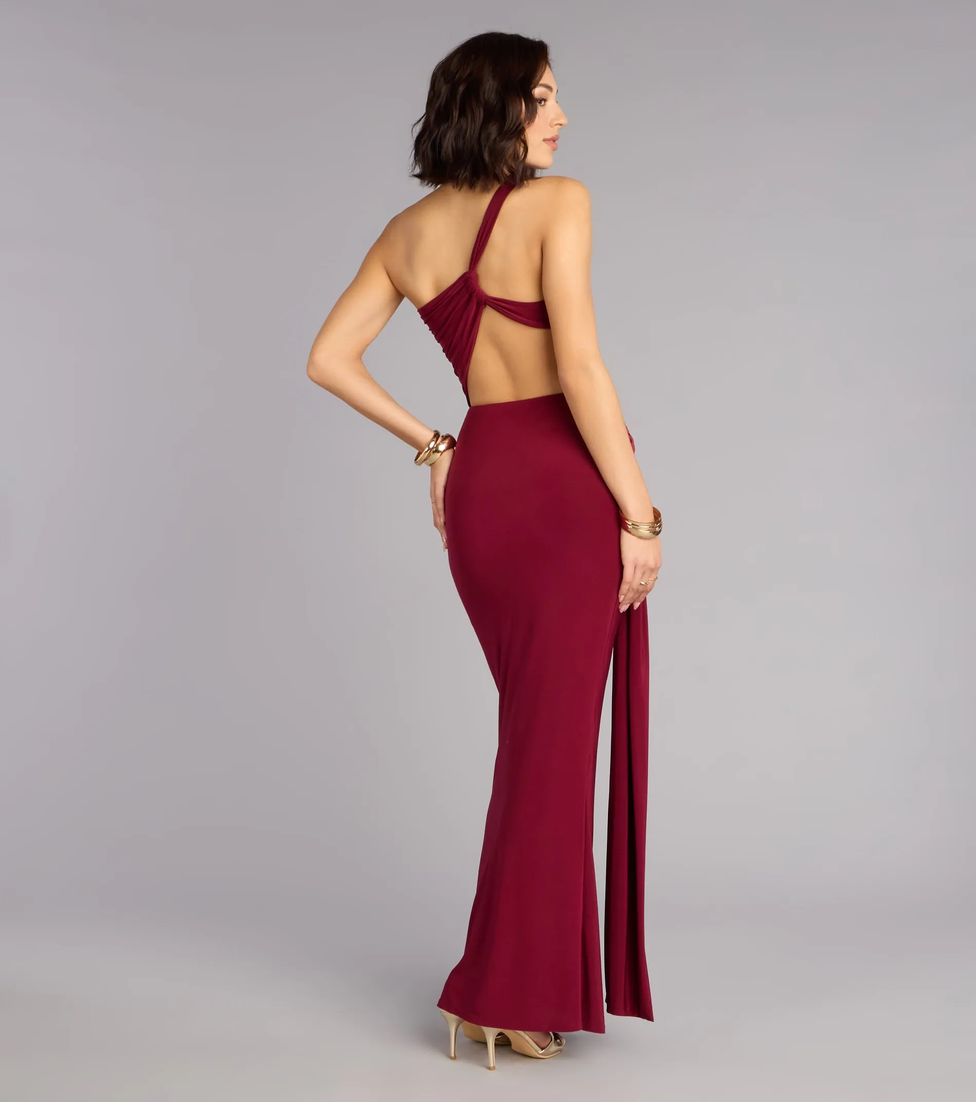 Bold Curve One-Shoulder Maxi Dress sold by Windsor product image thumbnail 2