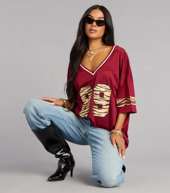 Easy MVP Tiger Print Jersey Top sold by Windsor