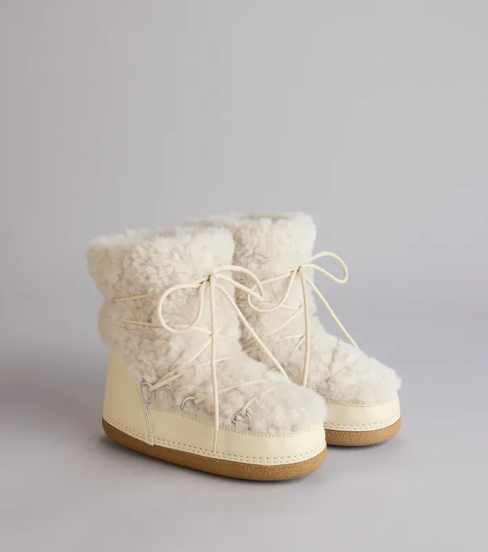 Snowbound Faux Sherpa Moon Boots sold by Windsor