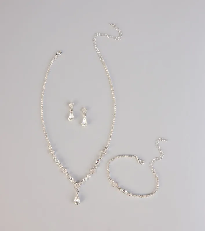 Drip in Glam Rhinestone Jewelry Set sold by Windsor