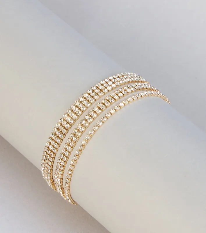 Wrapped In Shine Rhinestone Anklet sold by Windsor