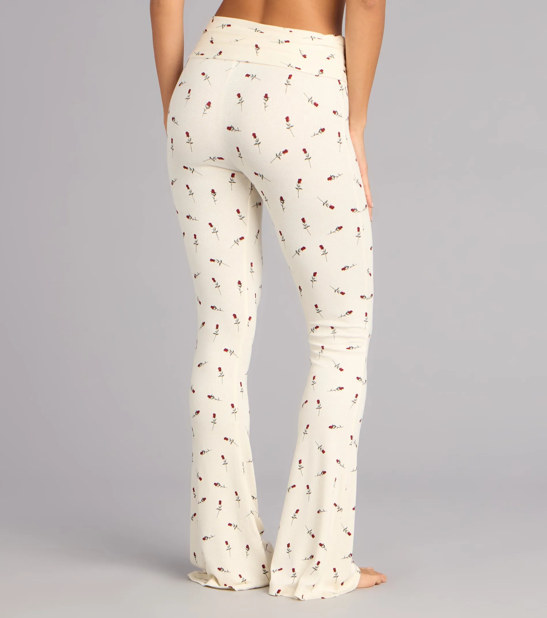 Cozy Bloom Rose Print Knit Pajama Pants sold by Windsor product image thumbnail 2