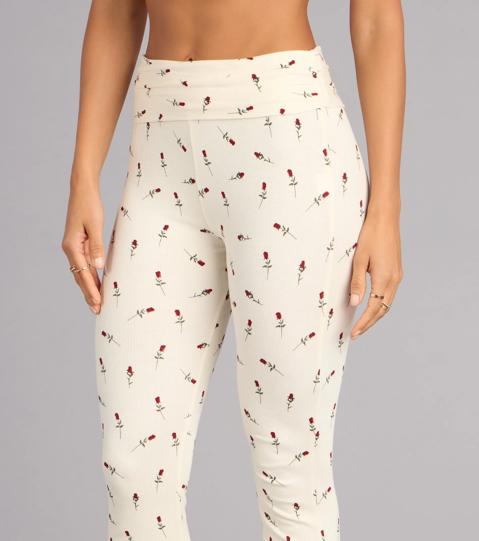 Cozy Bloom Rose Print Knit Pajama Pants sold by Windsor product image thumbnail 4