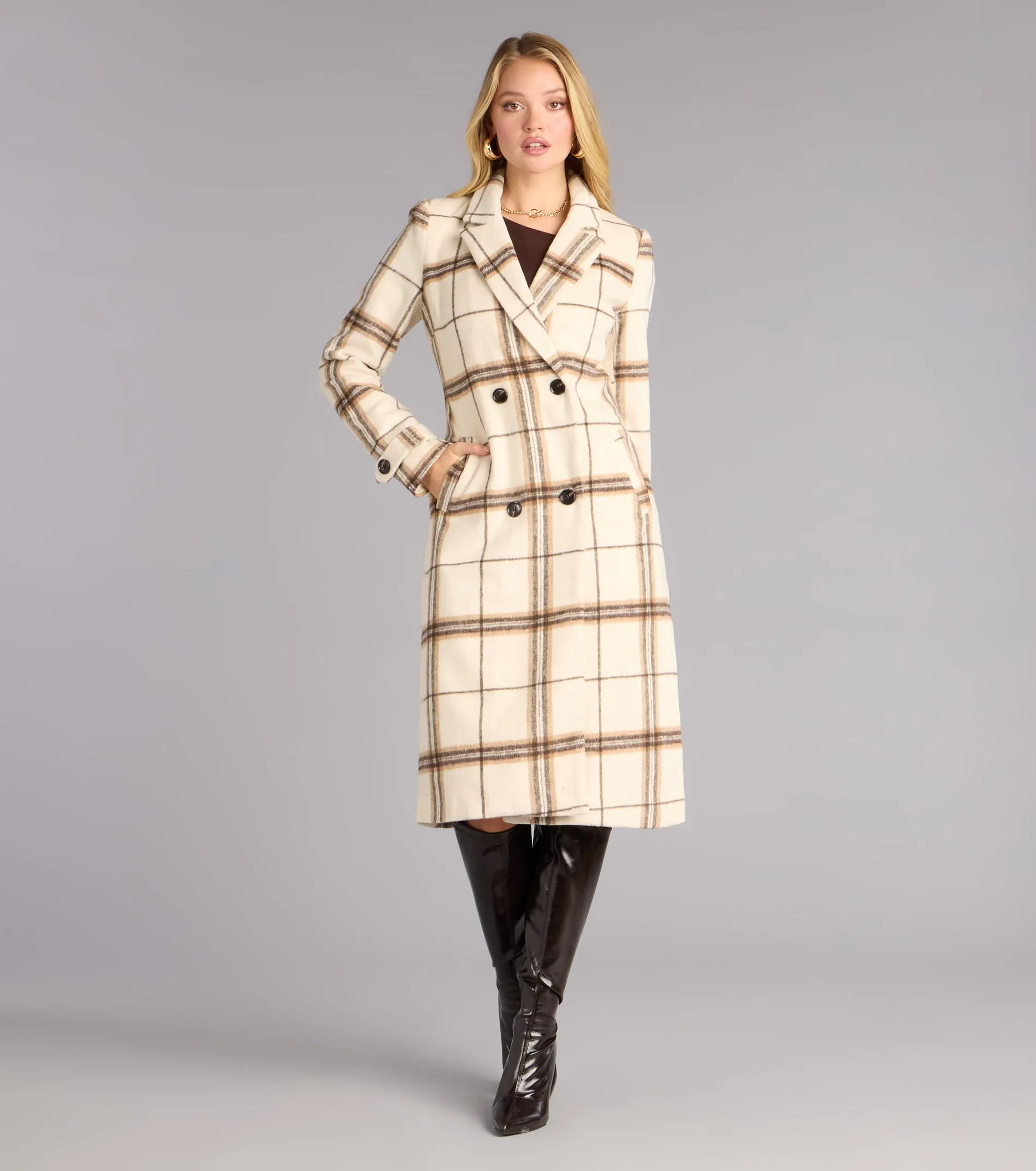 Check Please Plaid Trench Coat sold by Windsor product image thumbnail 3
