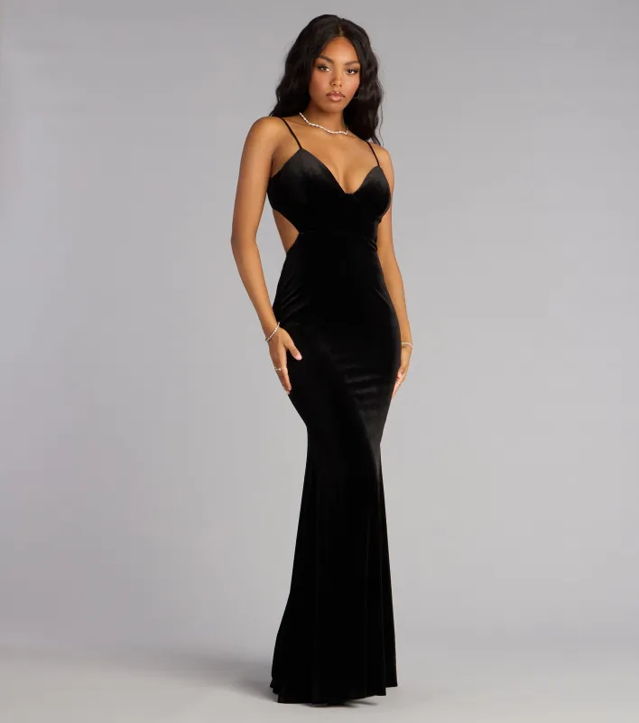 Marlene Velvet V-Neck Mermaid Formal Dress sold by Windsor